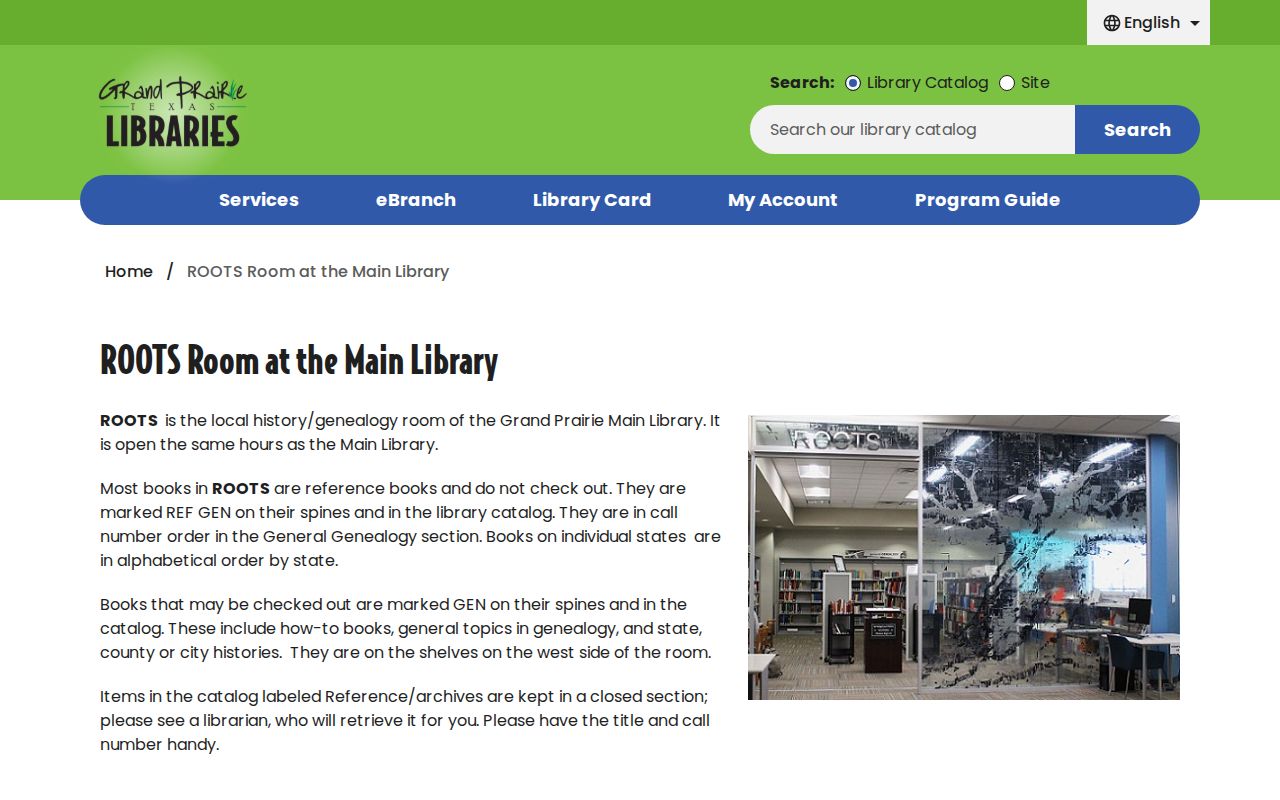 Grand Prairie city directory research at the ROOTS Room library