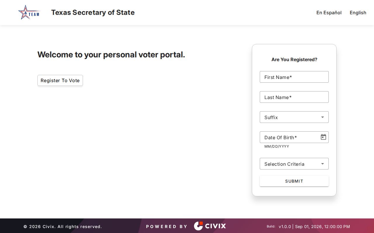 Grand Prairie residents directory Texas voter lookup screen