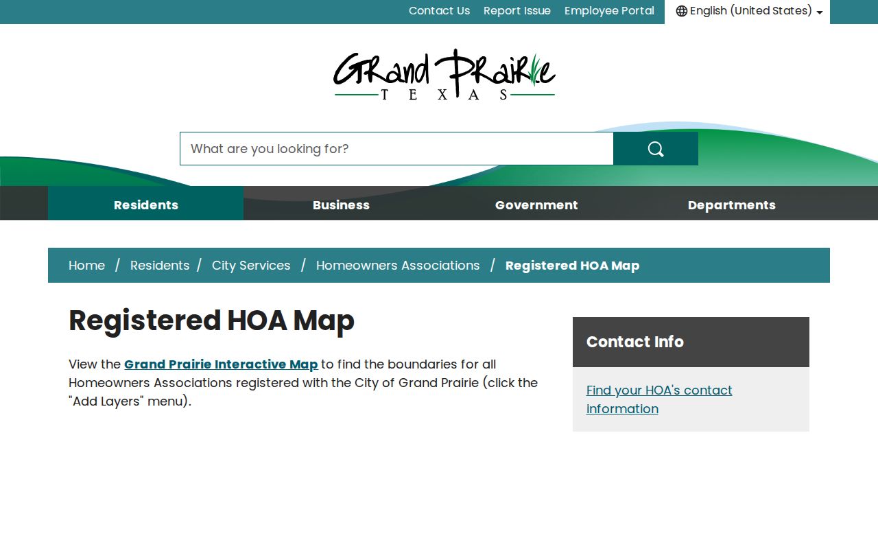 Grand Prairie neighbors HOA map association context