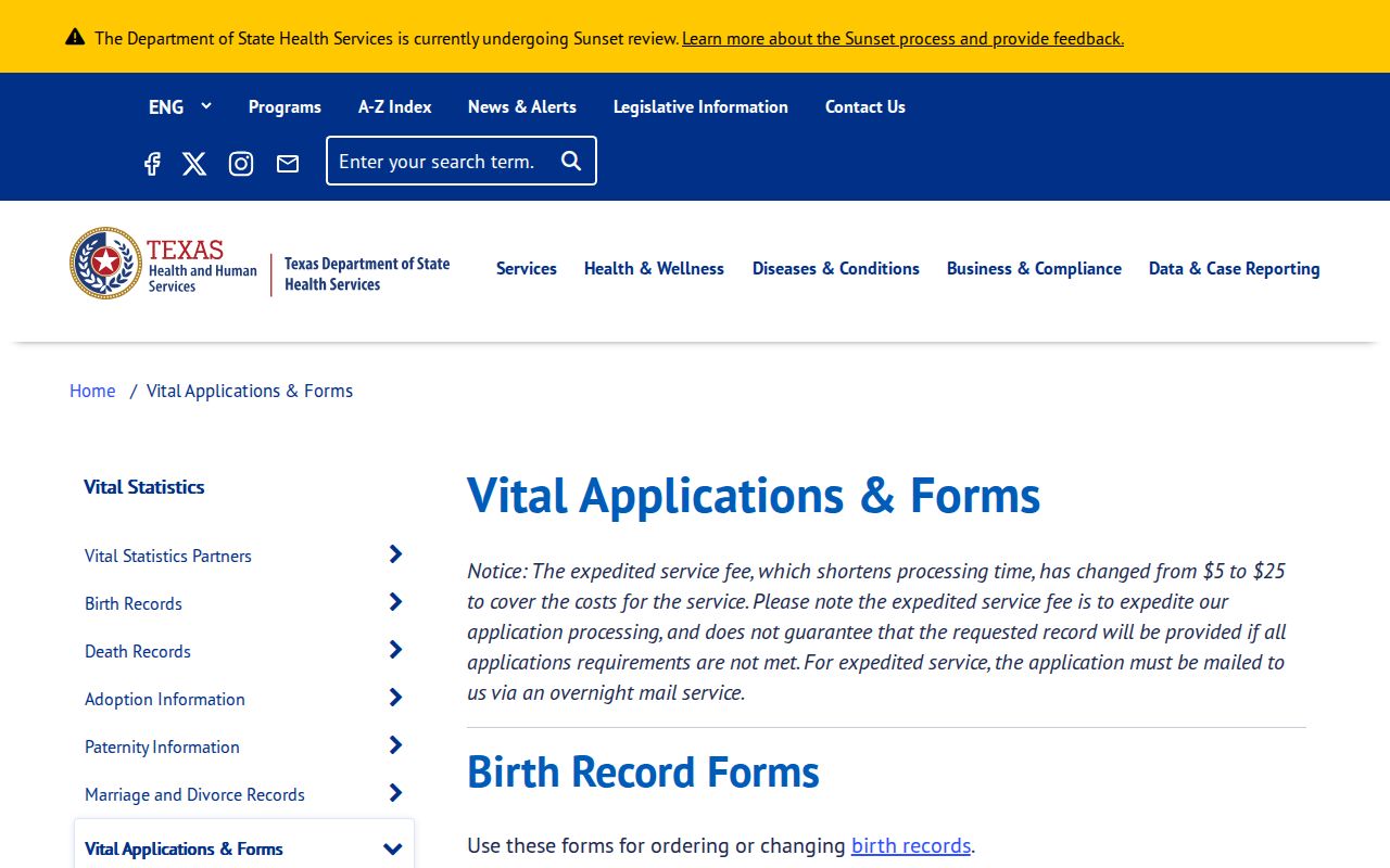 Grand Prairie resident lookup Texas vital record applications